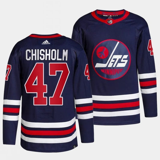 Winnipeg Jets #47 declan chisholm alternate navy jersey