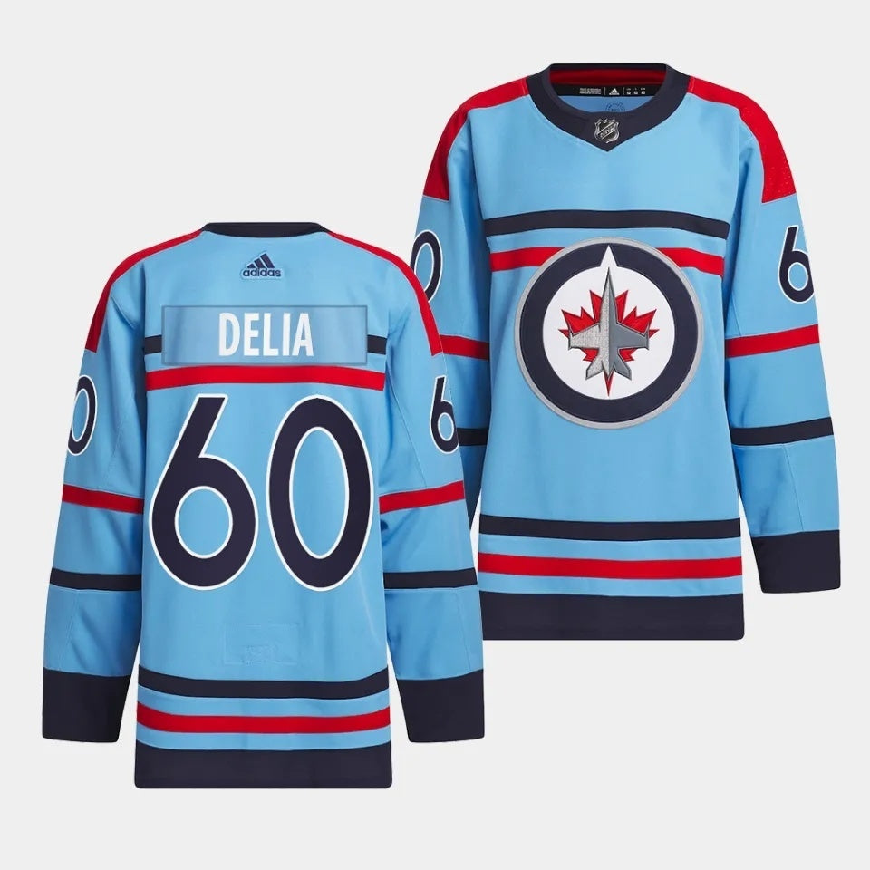 Winnipeg Jets #60 Collin Delia 2023-24 RCAF Centennial Light Blue Jersey