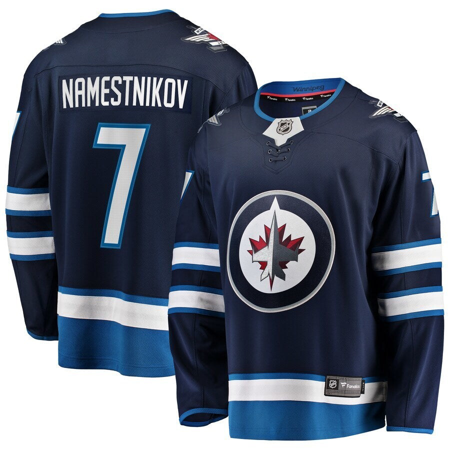 Winnipeg Jets #7 Vladislav Namestnikov Home Premier Breakaway Player Jersey - Navy