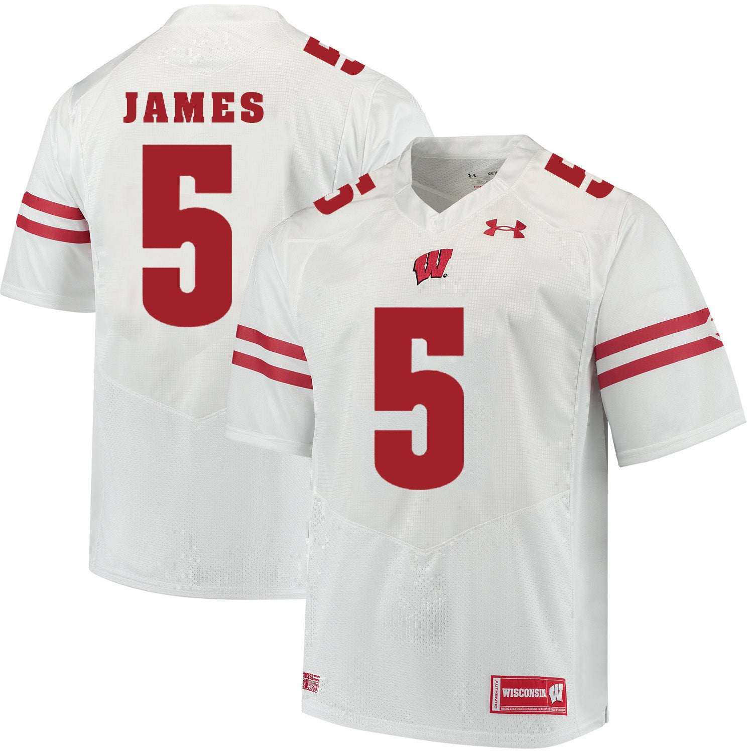 Wisconsin Badgers Chris James 5 White