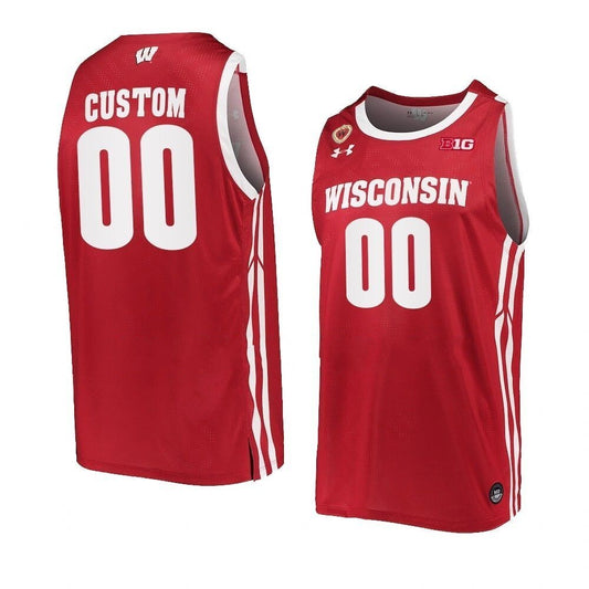 Wisconsin Badgers Custom Away Basketball Replica Jersey Red_conew1