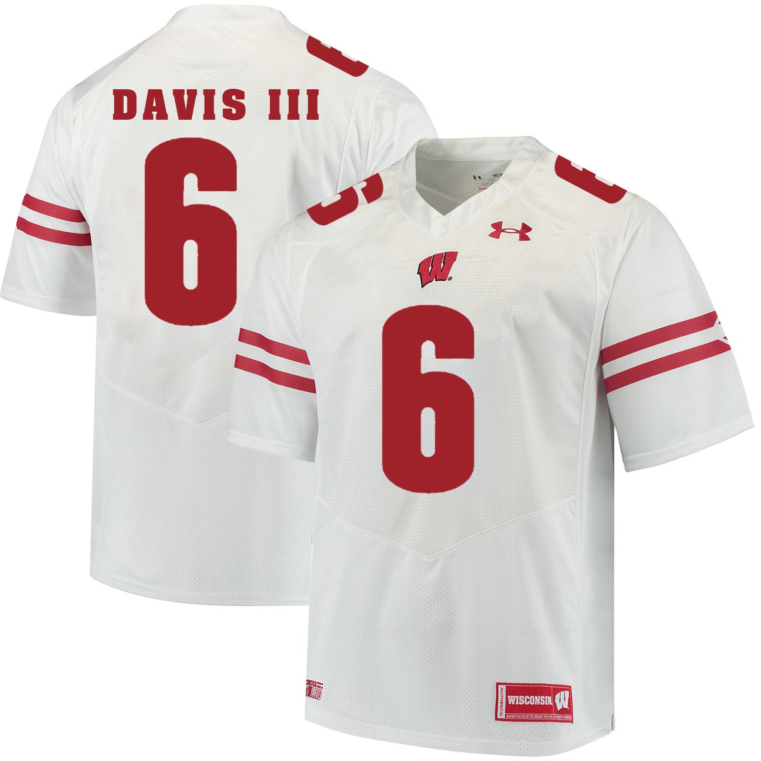 Wisconsin Badgers Danny Davis III 6 White