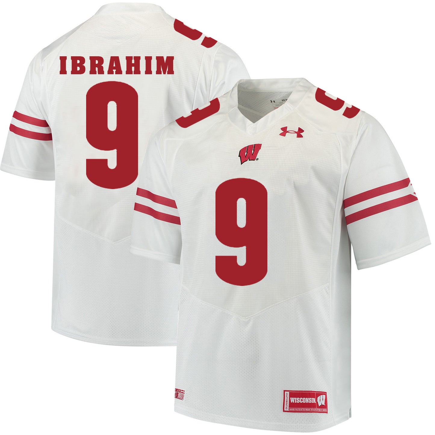 Wisconsin Badgers Rachid Ibrahim 9 White