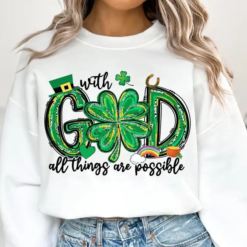 With God All Things Are Possible DTF Transfers - THIS IS NOT A SHIRT Hoodie, Sweatshirt | InkThreadWorks.com