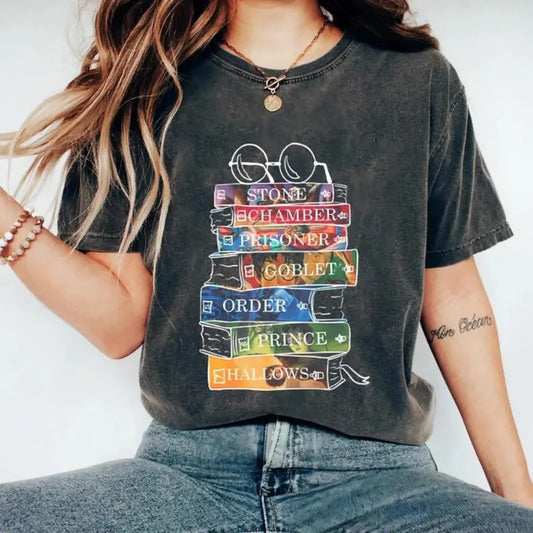 Wizard Castle Book Shirt, Reading Book Wizard Shirt, Hp Comfort Color Shirt, Magic Books, Wizard Book Lover Gift,...