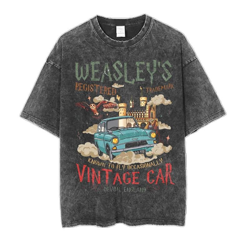 Wizard Flying Car Shirt, Vintage Flying Car T-Shirt, Wizard Magical Adventure Sweater, Wizarding World Sweatshirt,...