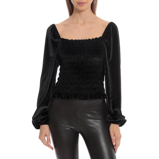 Women T-shirt Long Sleeve Square Neck Pleated SolidFit Ladies Tops Streetwear Hoodie, Sweatshirt | InkThreadWorks.com
