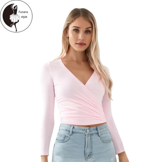 Women T-shirt Long Sleeve V Neck SolidFit Ladies Tops Clubwear for Daily Party Hoodie, Sweatshirt | InkThreadWorks.com