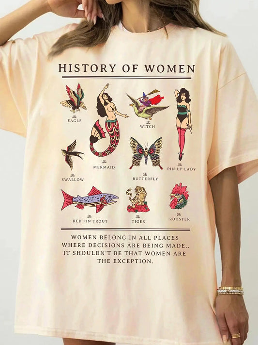 Women's Animal & Letter Print Round Neck Tee, Casual Short Sleeve Crew Neck T-shirt for Daily Wear, Ladies Clothes for...