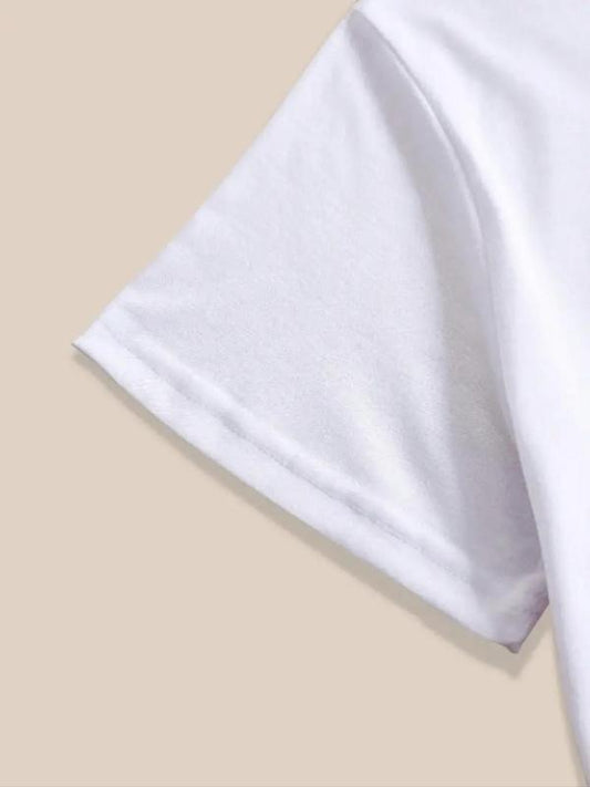 Women's Cartoon Frog & Letter Print Round Neck Graphic Tee, Vintage Trendy Casual Short Sleeve T-shirt for Daily Wear, Ladies Summer Outfit