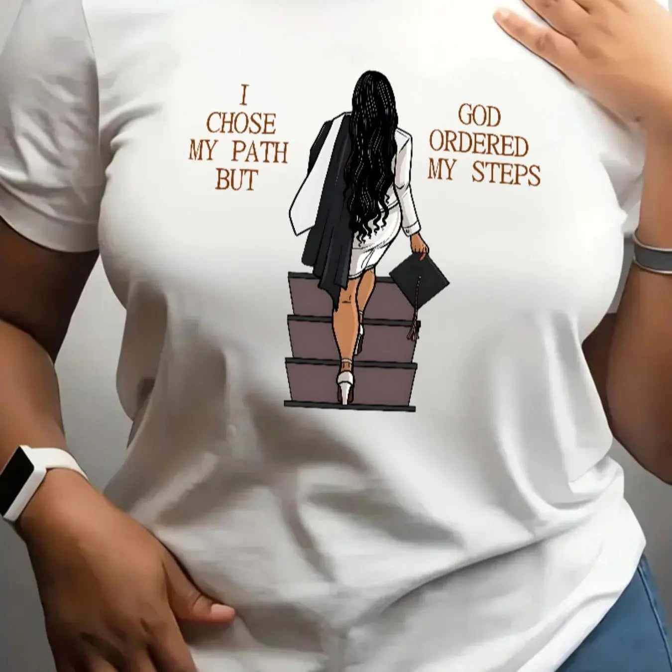 Women's Cartoon Girl & Letter Print Round Neck Tee, Fashion Casual Crew Neck T-Shirt for Daily Holiday Vacation Outdoor...