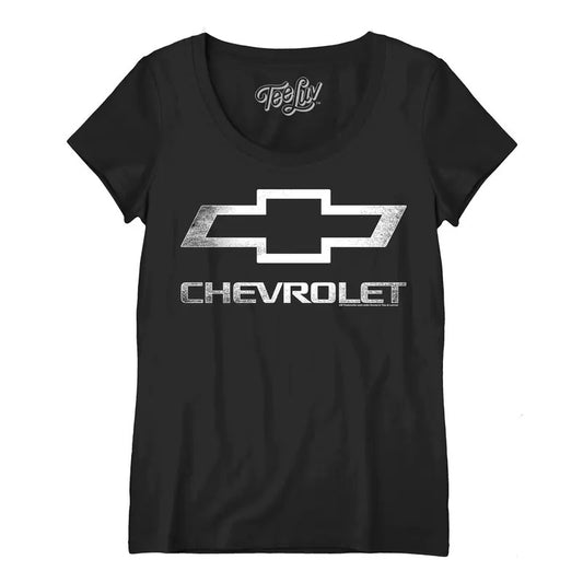 Women's Chevrolet Logo Scoopneck T-Shirt - Black Hoodie, Sweatshirt | InkThreadWorks.com