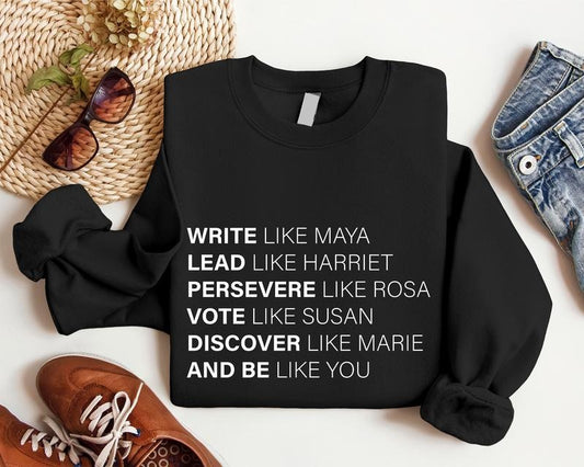 Women's History Month Sweatshirt, Inspirational Hoodie, Historical Leaders Sweater, Equality Hoodie, Feminist Sweater,...