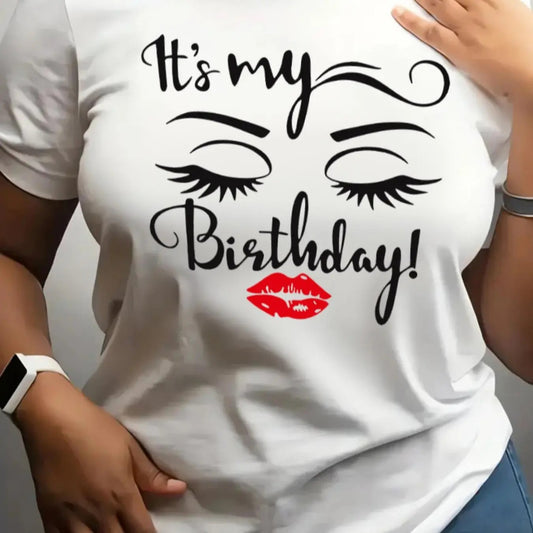 Women's Letter Graphic Print Round Neck Tee, Fashion Casual Short Sleeve T-shirt, Ladies Summer Clothes for Daily Wearstyle{n002}3