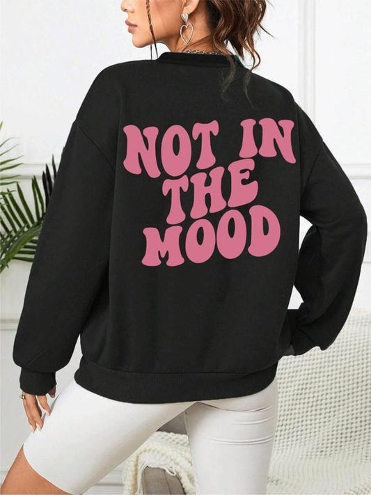 Women's Letter Print Crew Neck Sweatshirt, Long Sleeve Drop Shoulder Loose Pullover Tops, Casual Fashion Fall Clothes for...