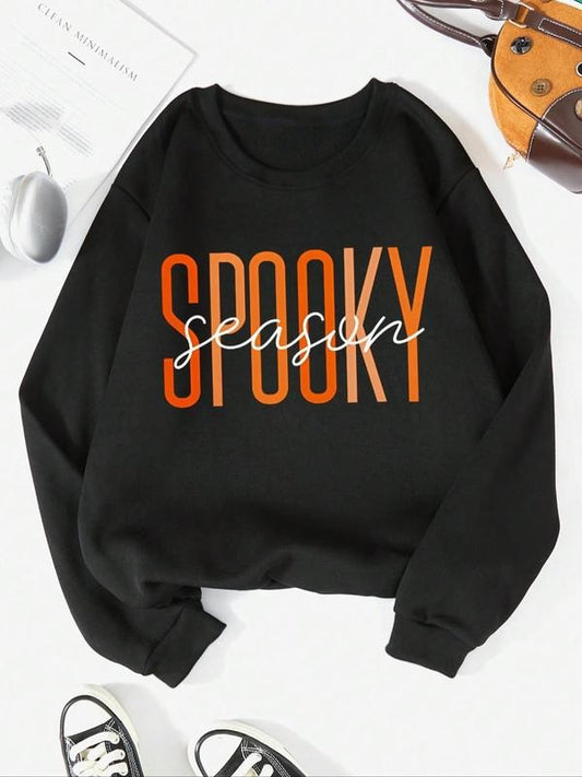 Women's Letter Print Drop Shoulder Sweatshirt, Casual Long-Sleeve Crew Neck Pullover For Daily Wear, Ladies Fall & Winter...