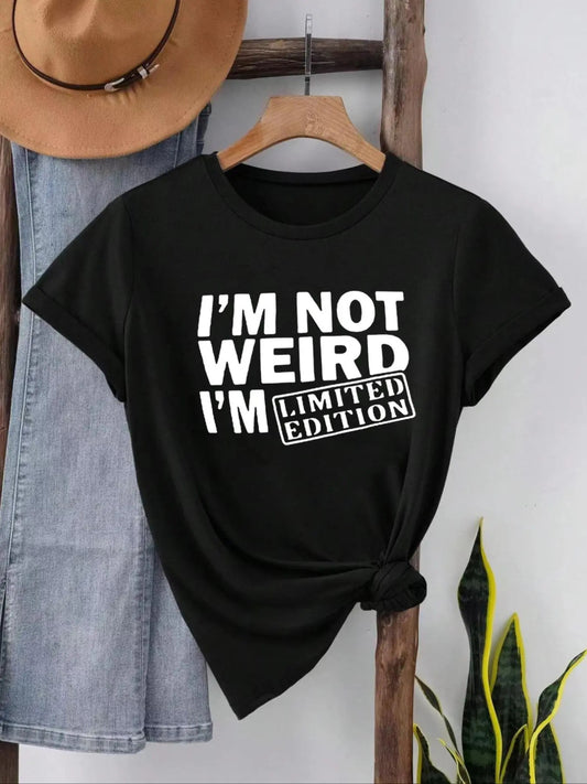 Women's Letter Print Round Neck Graphic Tee, Vintage Trendy Casual Short Sleeve T-shirt for Daily Wear, Ladies Summer Outfit