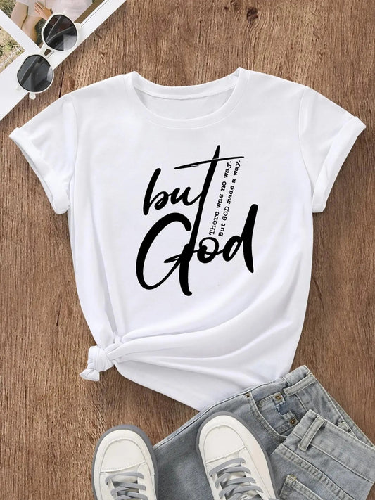 Women's Letter Print Round Neck Tee, Fashion Casual Crew Neck Short Sleeve T-Shirt for Daily Holiday Vacation Outdoor...
