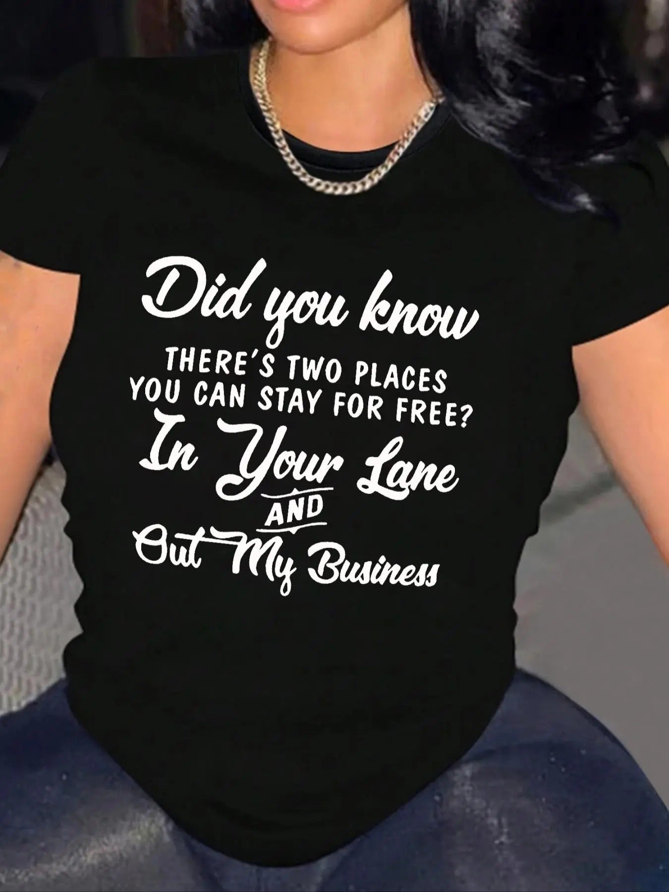 Women's Letter Print Round Neck Tee, Fashion Casual Crew Neck T-shirt for Daily Holiday Vacation Outdoor Wear, Ladies...