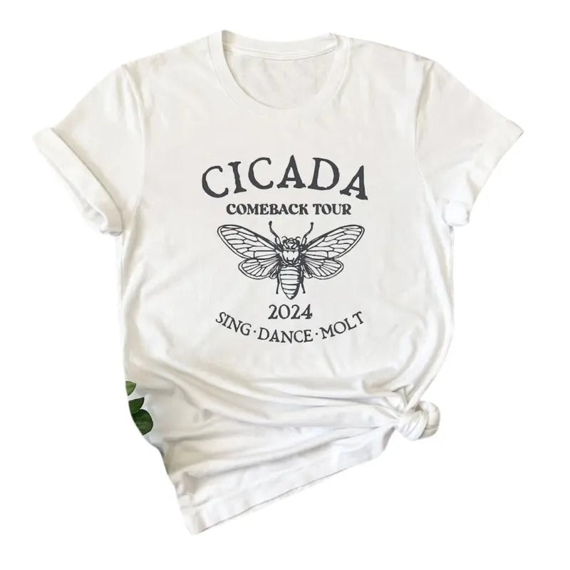 Women's The Cicadas Comeback Tour Shirt, The Cicadas Sing 2024 Shirt, Gift for Nature Lover, Men's Goblincore Shirt, Funny Cicada Concert Shirt, The Cicadas Graphic Shirt Top Womenwear Womenswear Streetwear Tshirt Summer Comfort Casual Crewneck Round Neck