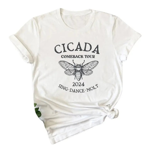 Women's The Cicadas Comeback Tour Shirt, The Cicadas Sing 2024 Shirt, Gift for Nature Lover, Men's Goblincore Shirt, Funny Cicada Concert Shirt, The Cicadas Graphic Shirt Top Womenwear Womenswear Streetwear Tshirt Summer Comfort Casual Crewneck Round Neck