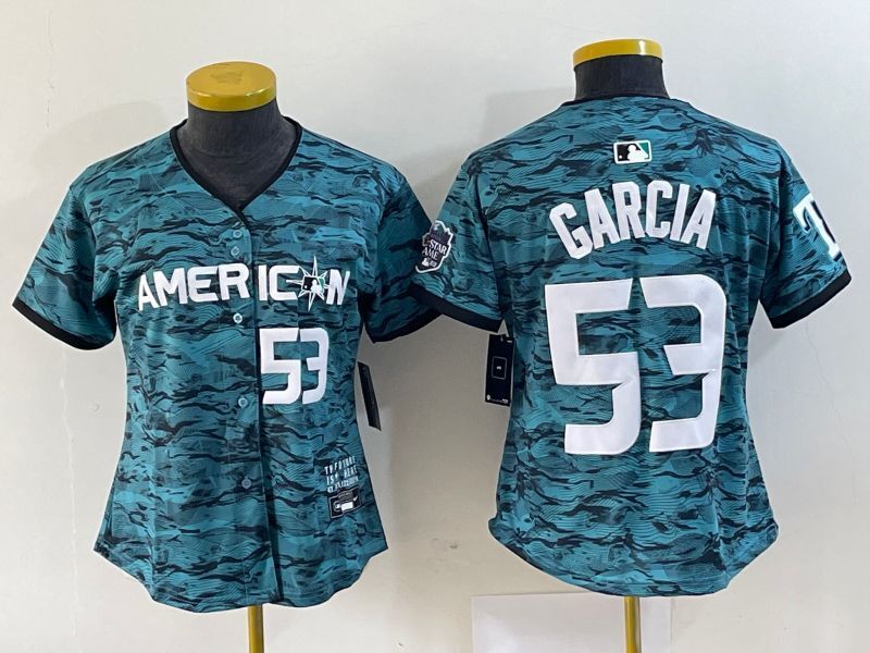 Women American League #53 Adolis Garcia 2023 MLB All-Star Game Limited Player Jersey - Teal 2023 All-Star Women Youth
