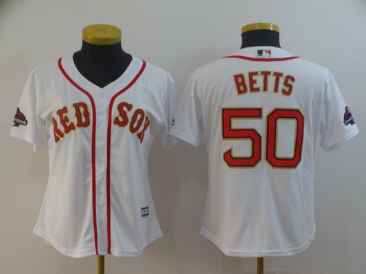 Women Boston Red Sox #50 Mookie Betts Style 1