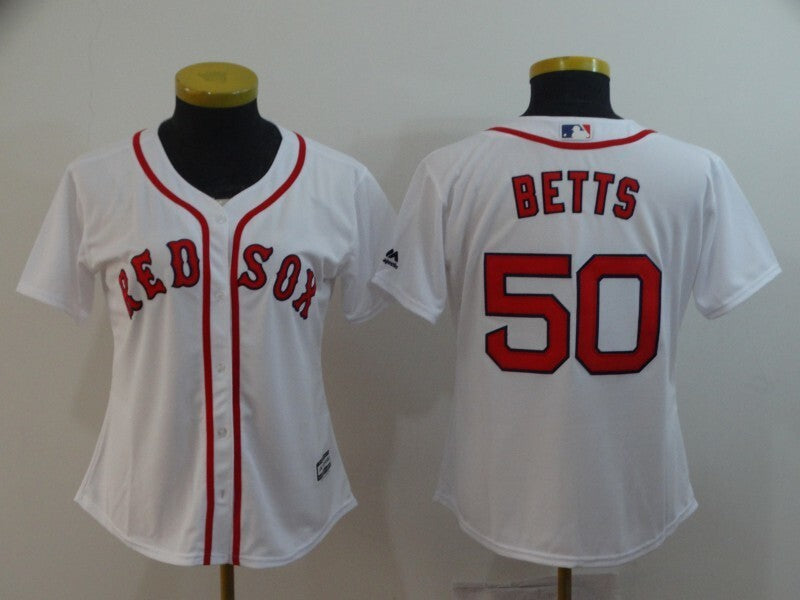 Women Boston Red Sox #50 Mookie Betts Style 3