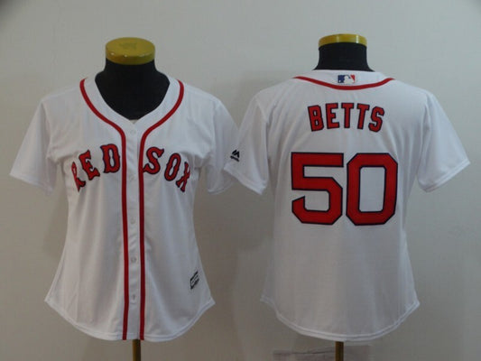 Women Boston Red Sox #50 Mookie Betts Style 3