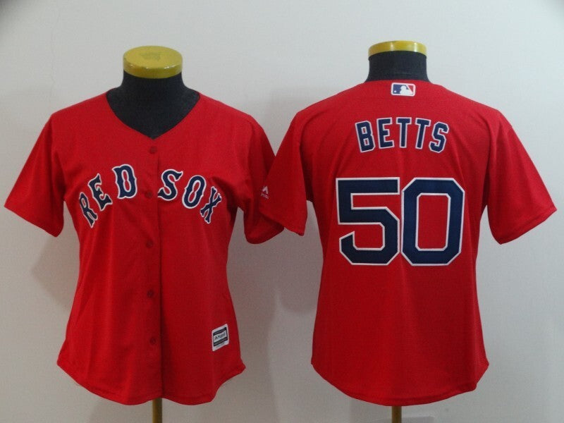 Women Boston Red Sox #50 Mookie Betts Style 4