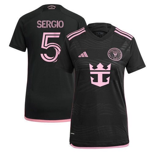 Women Inter Miami #5 Sergio Busquets CF 2024 La Noche Jersey - Black