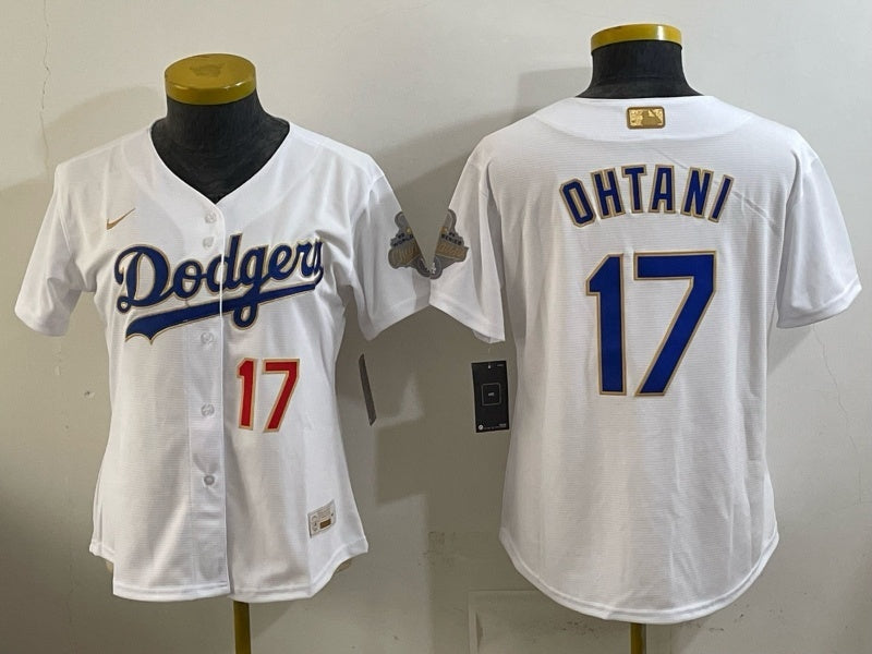 Women Los Angeles Dodgers #17 Shohei Ohtani Dodgers Platinum Edition Women Youth
