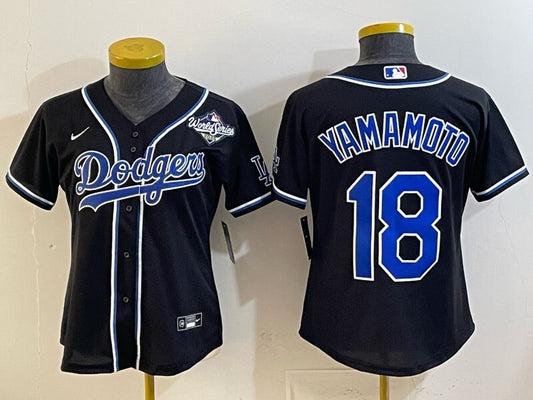 Women Los Angeles Dodgers #18 Yoshinobu Yamamoto Dodgers Women Youth Style 1