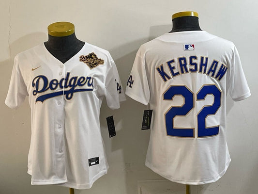 Women Los Angeles Dodgers #22 Clayton Kershaw Dodgers Women Youth Style 1
