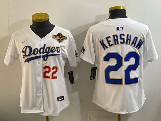 Women Los Angeles Dodgers #22 Clayton Kershaw Dodgers Women Youth Style 4