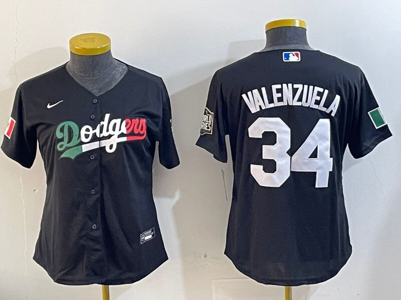 Women Los Angeles Dodgers #34 Fernando Valenzuela Dodgers Women Style 1