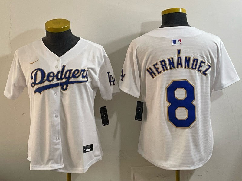 Women Los Angeles Dodgers #8 Enrique Hernandez Dodgers Women Youth Style 5