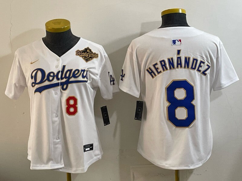 Women Los Angeles Dodgers #8 Enrique Hernandez Dodgers Women Youth Style 6