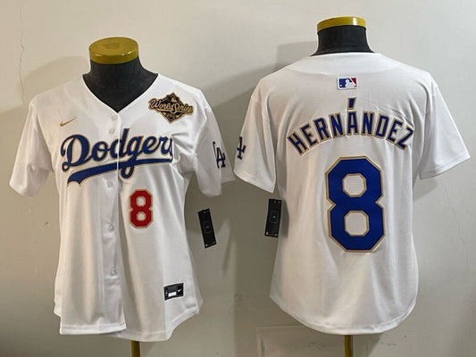 Women Los Angeles Dodgers #8 Enrique Hernandez Dodgers Women Youth Style 6