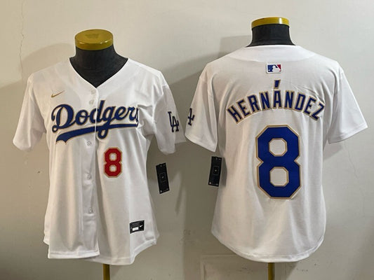 Women Los Angeles Dodgers #8 Enrique Hernandez Dodgers Women Youth Style 7