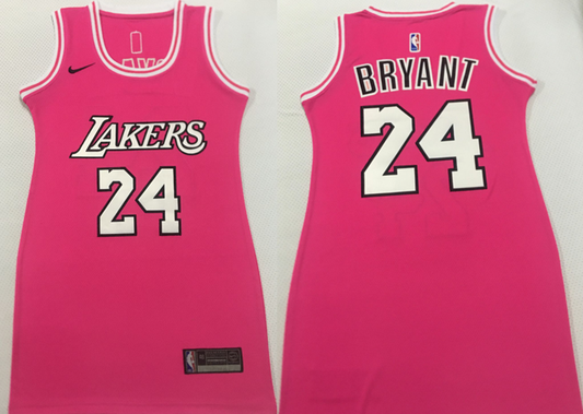 Women Los Angeles Lakers #24 Kobe Bryant Lakers 24 # Kobe Pink Women Dress