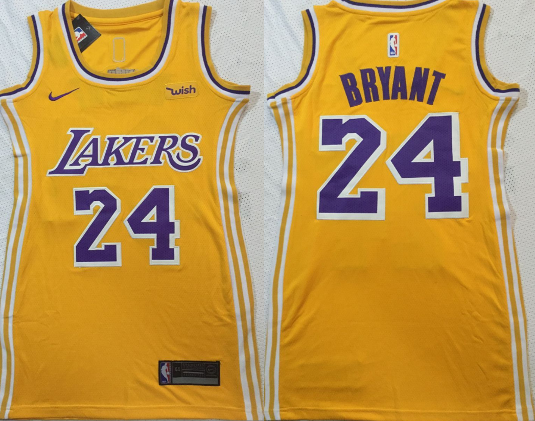 Women Los Angeles Lakers #24 Kobe Bryant Lakers 24 # Kobe Yellow Women