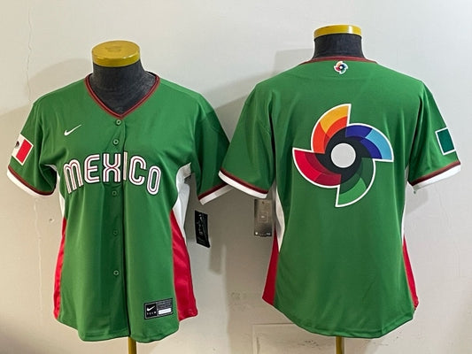 Women Mexico Baseball Green 2026 World Baseball Classic Stadium 26 World Cup Women Youth Style 1