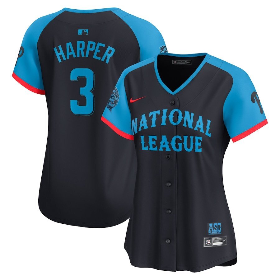 Women National League #3 Bryce Harper 2024 MLB All-Star Game Limited Player Jersey - Navy