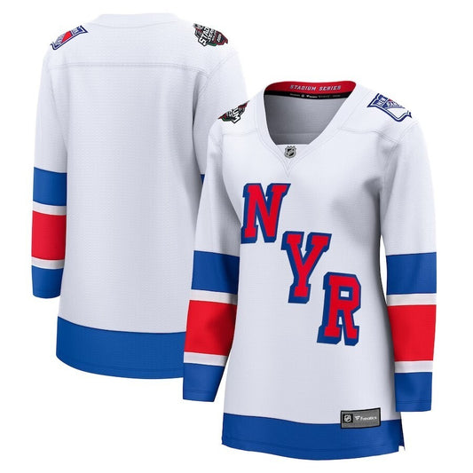 Women New York Rangers Fanatics Branded 2024 NHL Stadium Series Breakaway Jersey – White Style 2