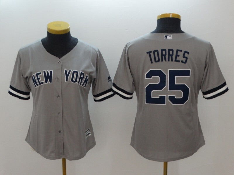 Women New York Yankees #25 Gleyber Torres Style 1