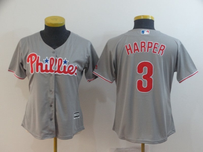 Women Philadelphia Phillies #3 Bryce Harper Style 3