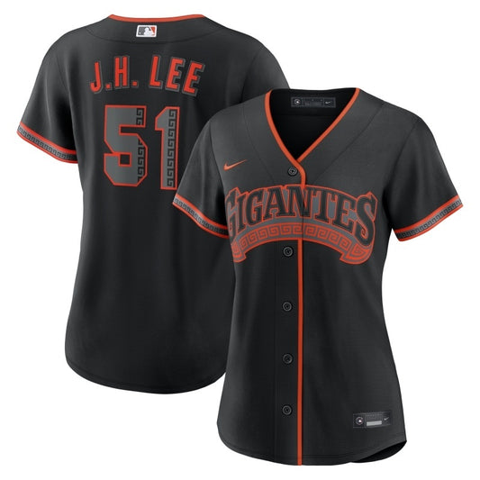 Women San Francisco Giants #51 Jung Hoo Lee Alternate Replica Jersey - Black (1)_conew1