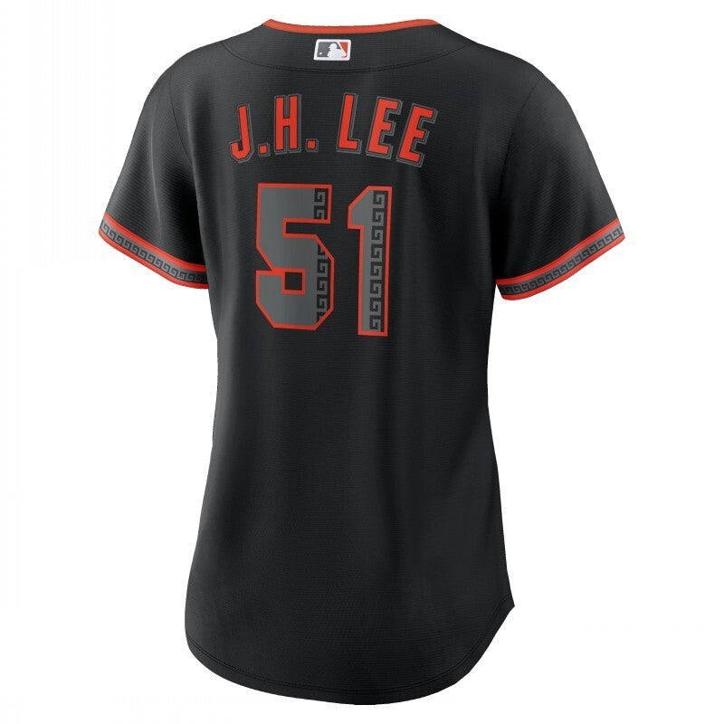 Women San Francisco Giants #51 Jung Hoo Lee Alternate Replica Jersey - Black (2)_conew1