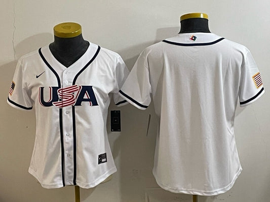 Women USA Baseball x Undefeated White 2026 World Baseball Classic 26 World Cup Women Style 2